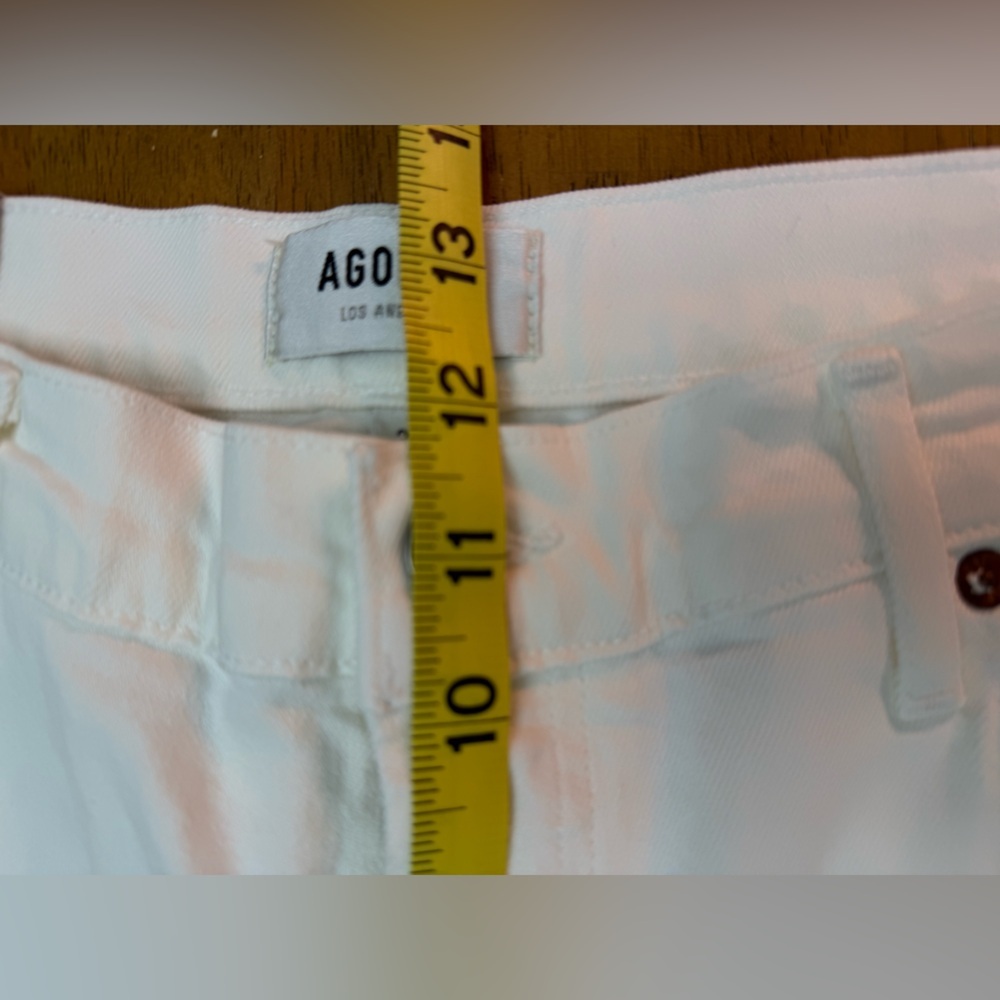 Agolde White Riley High-Rise Straight Crop Jeans Sour Cream 32 - Picture 9 of 10